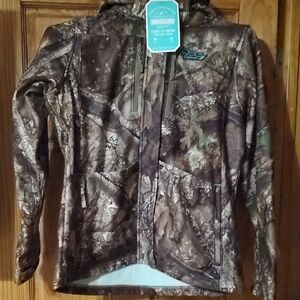 Women's Camo jacket, one base layer quarter zip, one lightweight hunting shirt